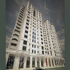 نمای شب برج مسکونی اوپال پارک تبریز