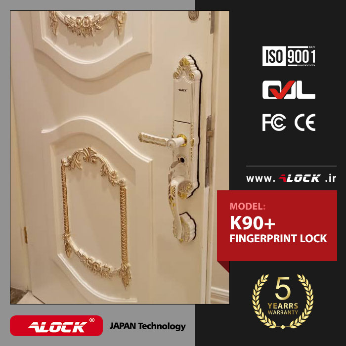قفل اثر انگشتی دیجیتال ALOCK مدل +K90 سفید