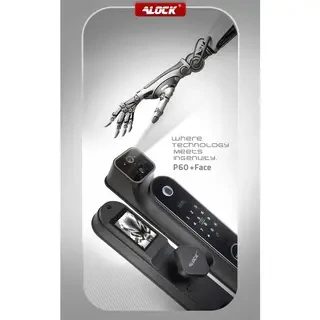دستگیره تشخیص چهره و قفل اثر انگشتی دیجیتال  ALOCK مدل P60+ Face B